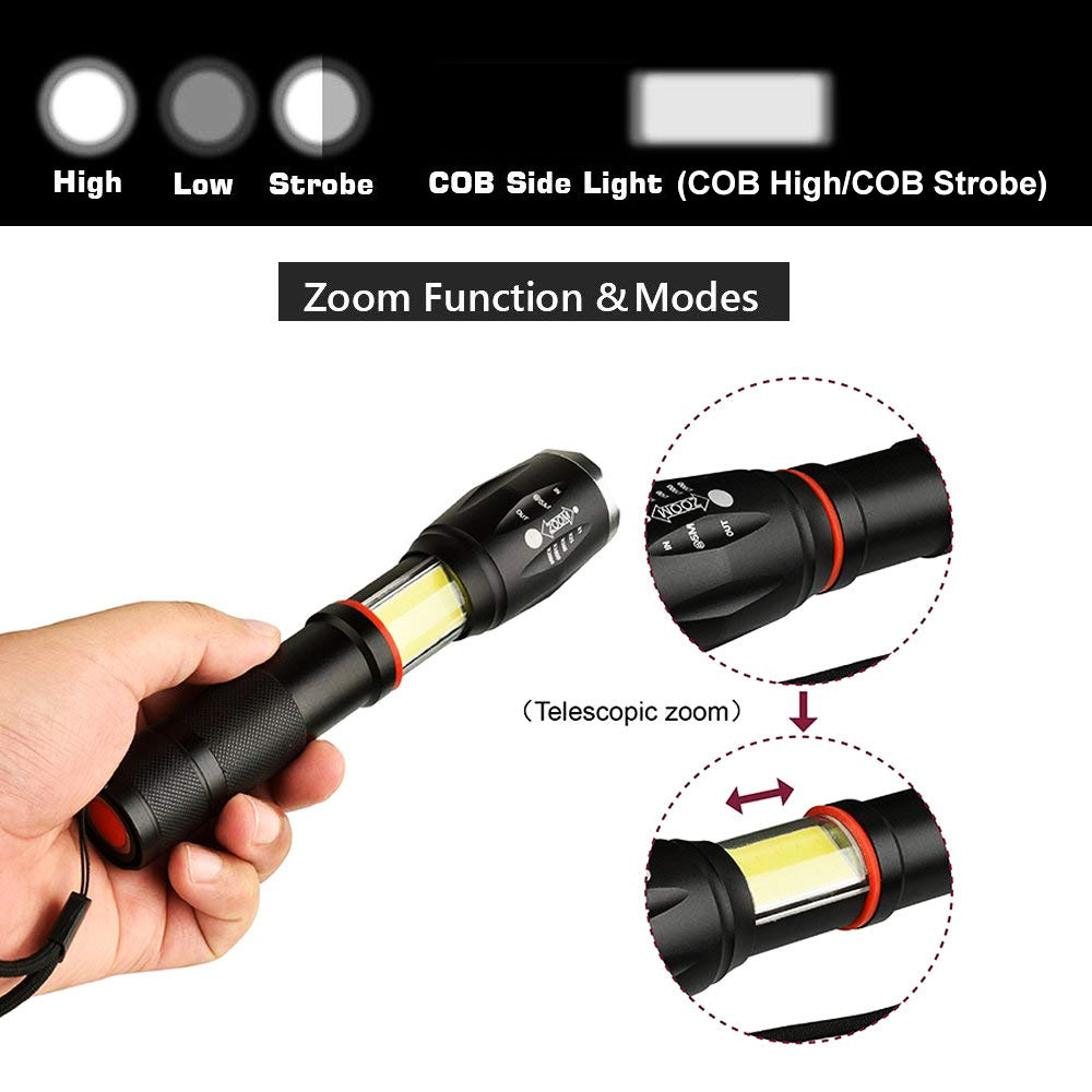 LED Flashlight COB Lantern Magnetic Torch