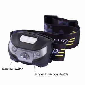 Rechargeable LED Headlamp Body Motion Sensor Headlight Camping