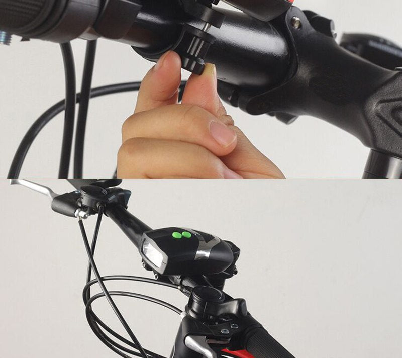 Universal White Front Bike Light  Cycling Lamp + Electronic Bell Horn Hooter Siren Waterproof Accessories