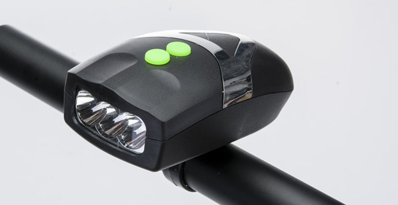 Universal White Front Bike Light  Cycling Lamp + Electronic Bell Horn Hooter Siren Waterproof Accessories