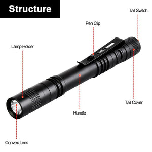 Portable Mini Pen Light  300LM Flashlight