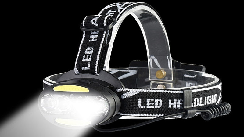LED Headlamp 4*T6+2*COB+2*Red Rechargeable Waterproof Light